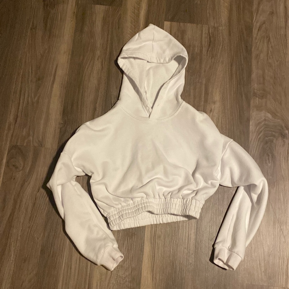 NVGTN cropped white hoodie